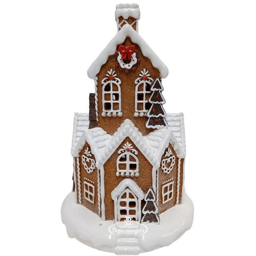 Новогодний домик с подсветкой Gingerbread Man Town: Biscotte Cioccolato 32*21 см, на батарейках Due Esse Christmas