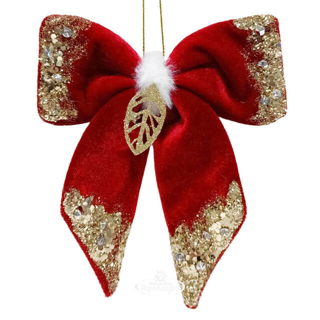 Елочная игрушка Бант Grooverville 20*20 см, подвеска Due Esse Christmas