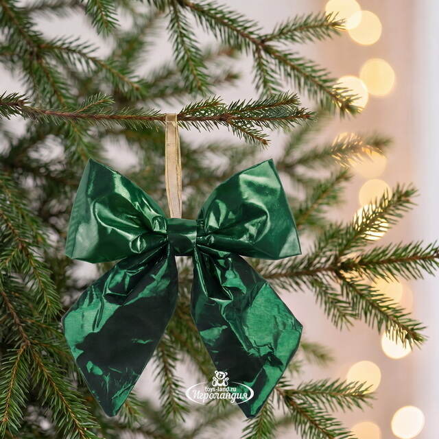 Бант на елку Де Ламонт 26*22 см зеленый Due Esse Christmas (Ду Эссе Кристмас)