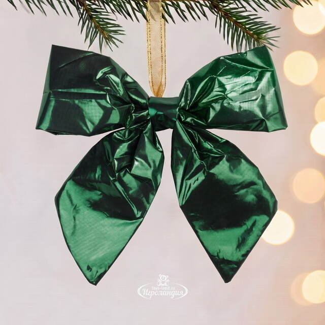 Бант на елку Де Ламонт 28*28 см зеленый Due Esse Christmas (Ду Эссе Кристмас)