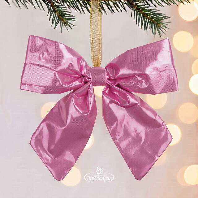Бант на елку Де Ламонт 28*28 см розовый Due Esse Christmas (Ду Эссе Кристмас)