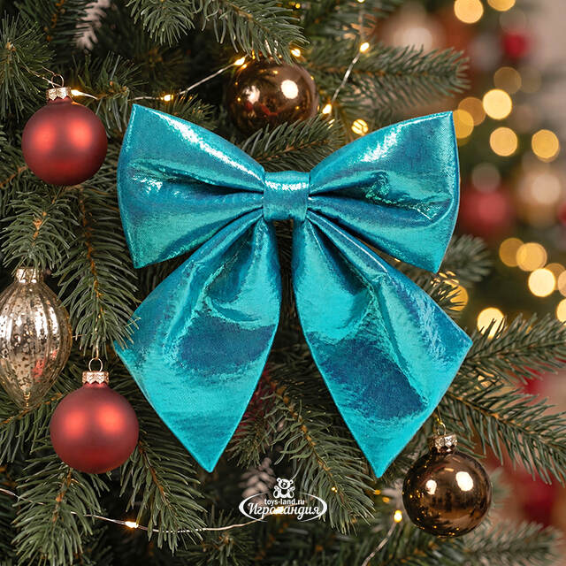 Бант на елку Де Ламонт 15*13 см тиффани Due Esse Christmas (Ду Эссе Кристмас)