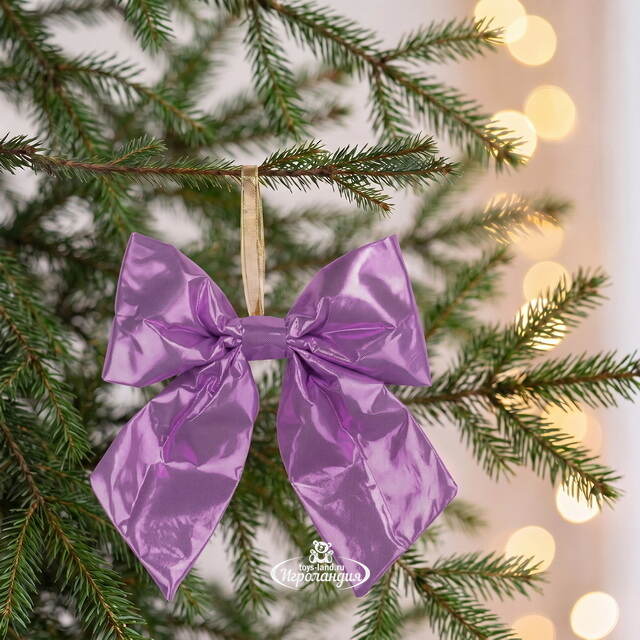 Бант на елку Де Ламонт 26*22 см фиолетовый Due Esse Christmas (Ду Эссе Кристмас)