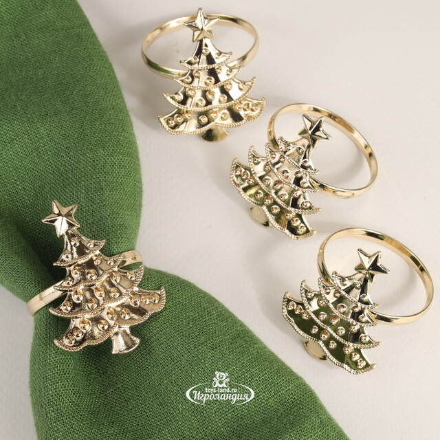 Кольца для салфеток Golden Tree 5 см, 4 шт Due Esse Christmas