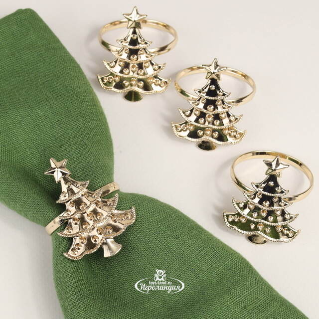 Кольца для салфеток Golden Tree 5 см, 4 шт Due Esse Christmas