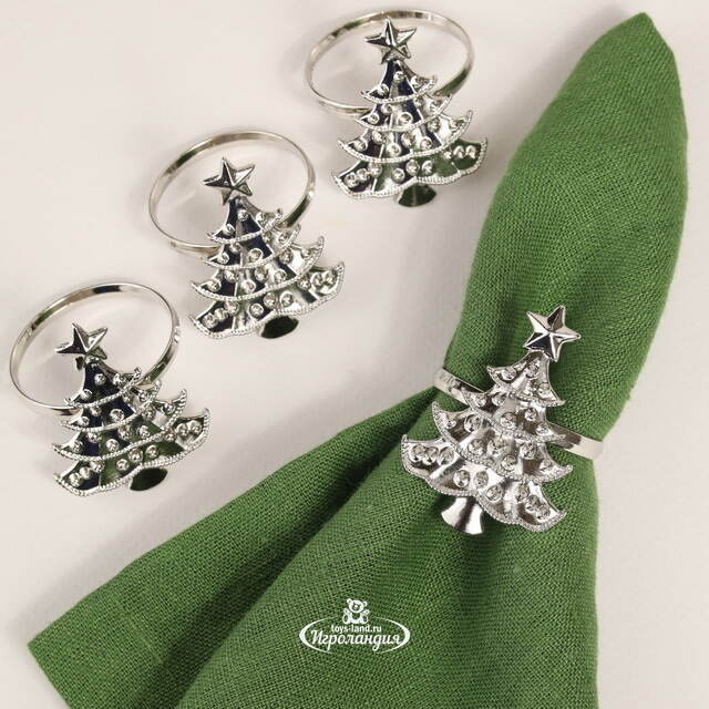 Кольца для салфеток Silver Tree 5 см, 4 шт Due Esse Christmas