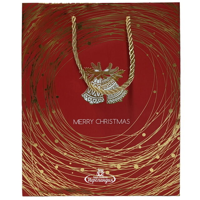 Подарочный пакет Campana D'Argento - Колокольчики 18*14 см Due Esse Christmas