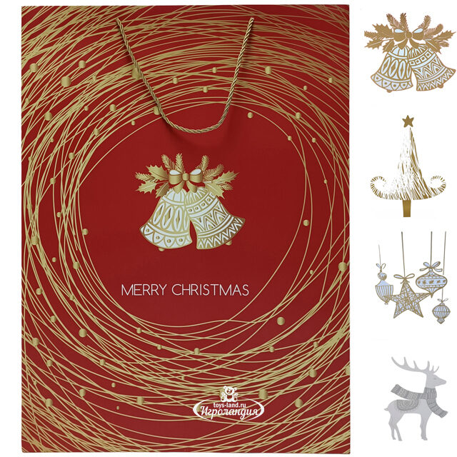 Подарочный пакет Campana D'Argento - Елочные украшения 72*50 см Due Esse Christmas (Ду Эссе Кристмас)