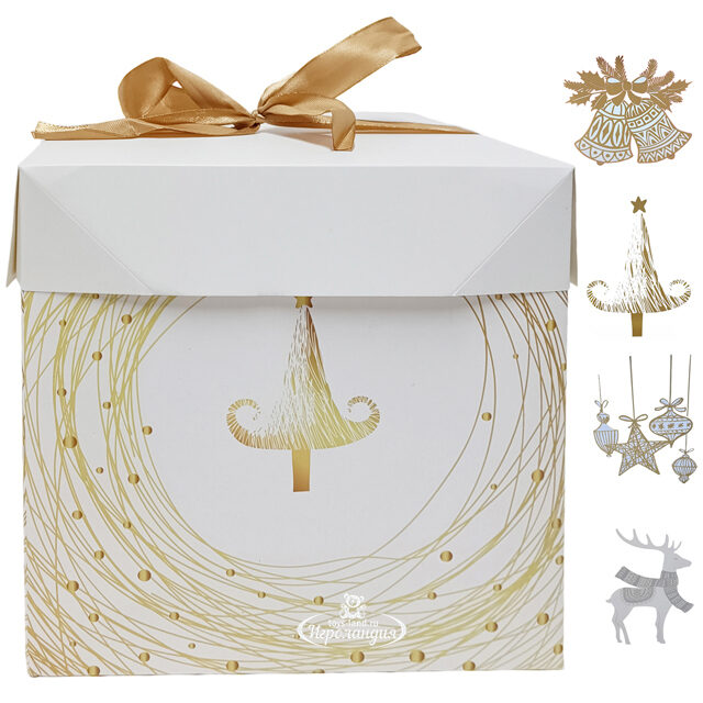 Подарочная коробка Sorpresa - Елочные игрушки 17*17 см Due Esse Christmas
