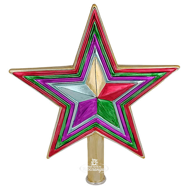 Звезда на елку Лукреция 24 см разноцветная Due Esse Christmas (Ду Эссе Кристмас)