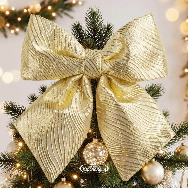 Бант на елку Лиадан 37*34 см золотой Due Esse Christmas (Ду Эссе Кристмас)