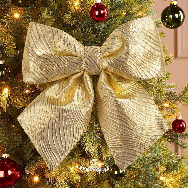 Бант на елку Лиадан 37*34 см золотой Due Esse Christmas (Ду Эссе Кристмас)