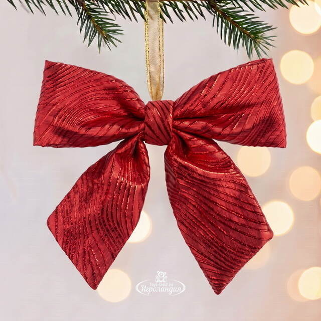 Бант на елку Лиадан 28*28 см красный Due Esse Christmas (Ду Эссе Кристмас)