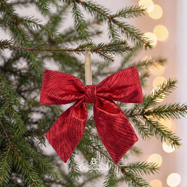 Бант на елку Лиадан 28*28 см красный Due Esse Christmas (Ду Эссе Кристмас)