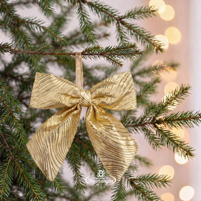 Бант на елку Лиадан 28*28 см золотой Due Esse Christmas (Ду Эссе Кристмас)
