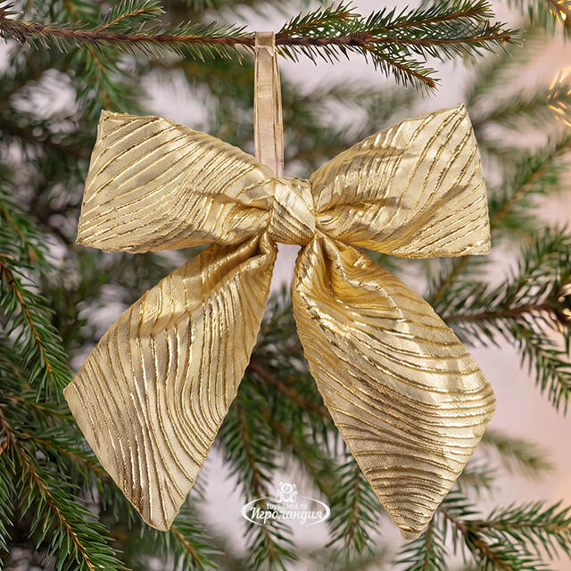 Бант на елку Лиадан 28*28 см золотой Due Esse Christmas (Ду Эссе Кристмас)