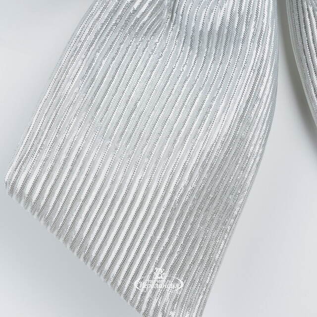 Бант на елку Lucido Striscia 37*34 см серебряный Due Esse Christmas (Ду Эссе Кристмас)