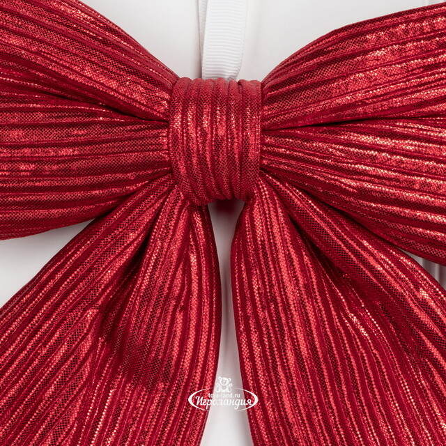 Бант на елку Lucido Striscia 25*22 см красный Due Esse Christmas (Ду Эссе Кристмас)