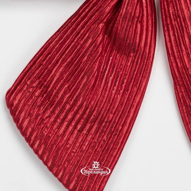 Бант на елку Lucido Striscia 25*22 см красный Due Esse Christmas (Ду Эссе Кристмас)