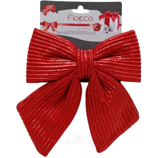 Бант на елку Lucido Striscia 17*16 см красный Due Esse Christmas