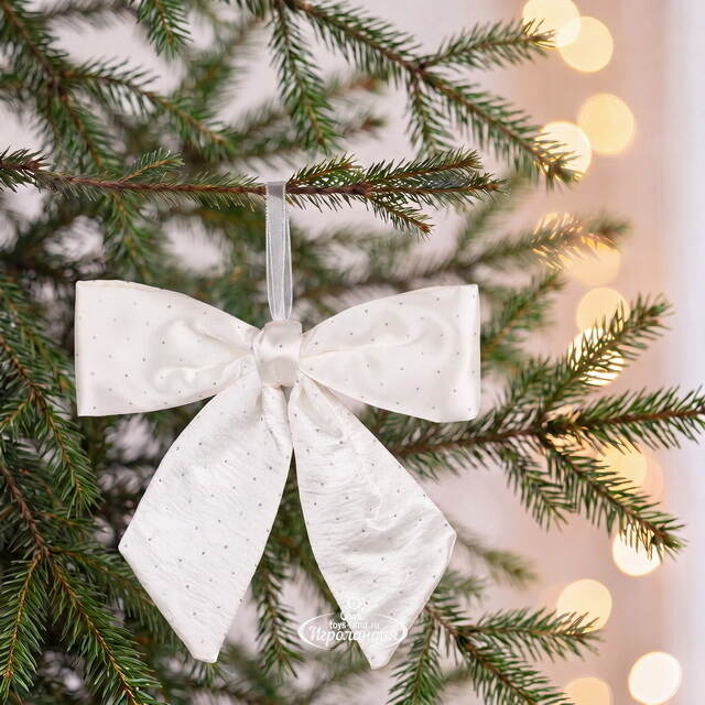 Бант на елку Ледяные Искры 28*28 см белый Due Esse Christmas (Ду Эссе Кристмас)