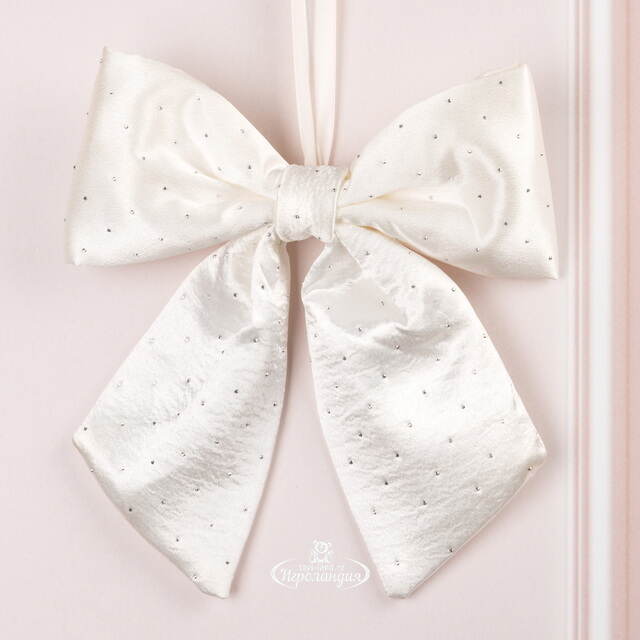 Бант на елку Bianco Diamanti 25*22 см белый Due Esse Christmas (Ду Эссе Кристмас)