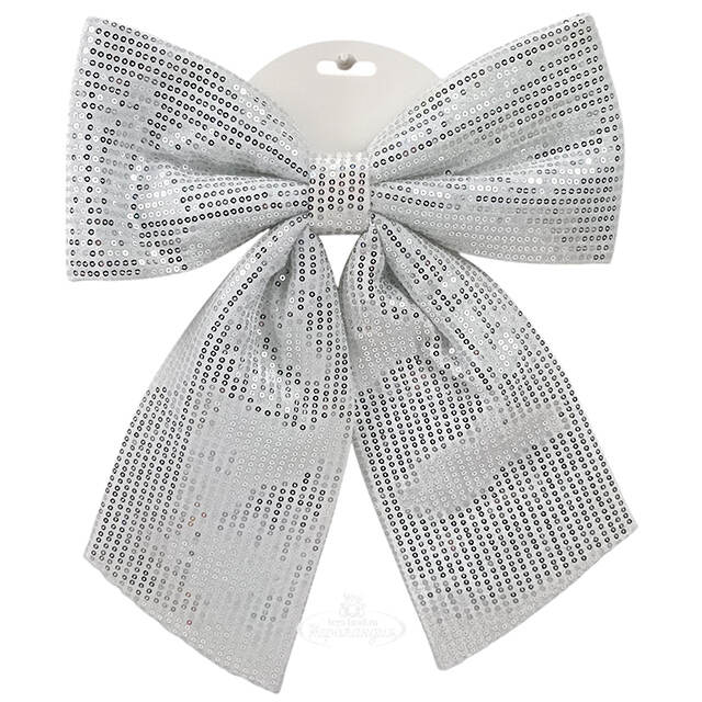 Бант на елку Marinella 34*29 см серебряный Due Esse Christmas