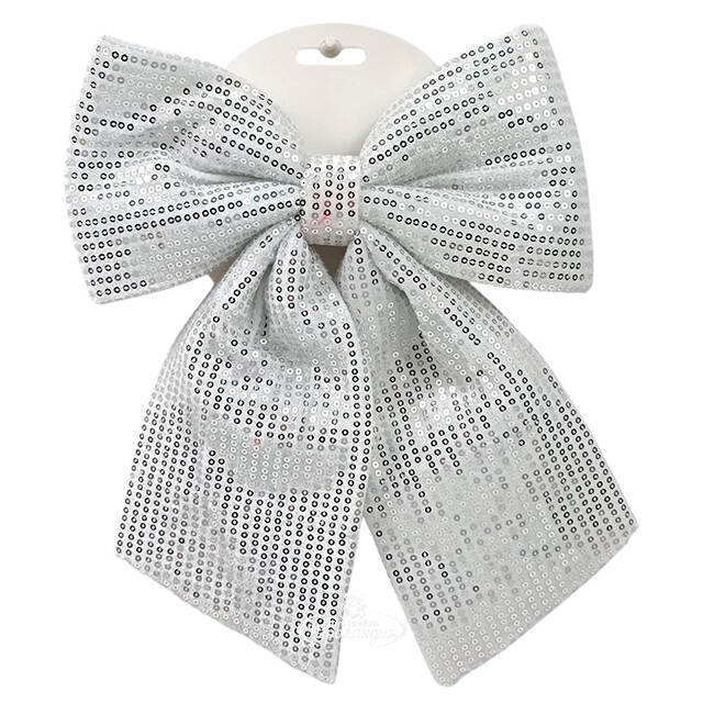 Бант на елку Marinella 29*24 см серебряный Due Esse Christmas