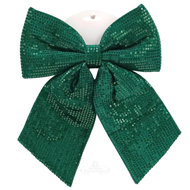 Бант на елку Marinella 29*24 см зеленый Due Esse Christmas