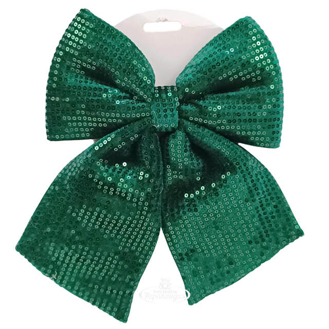 Бант на елку Marinella 24*19 см зеленый Due Esse Christmas