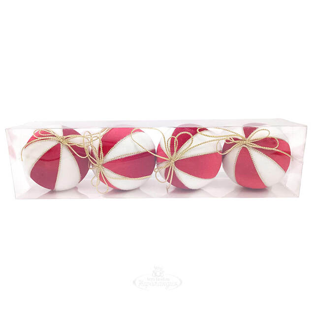 Елочные шары из ткани Marlengo - Carro 10 см, 4 шт Due Esse Christmas