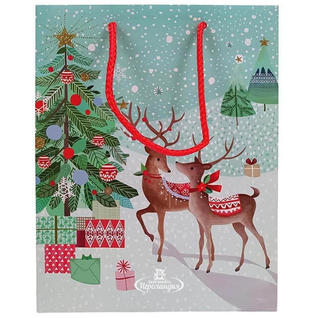 Подарочный пакет Christmas Stories: Reindeer 18*14 см Due Esse Christmas (Ду Эссе Кристмас)