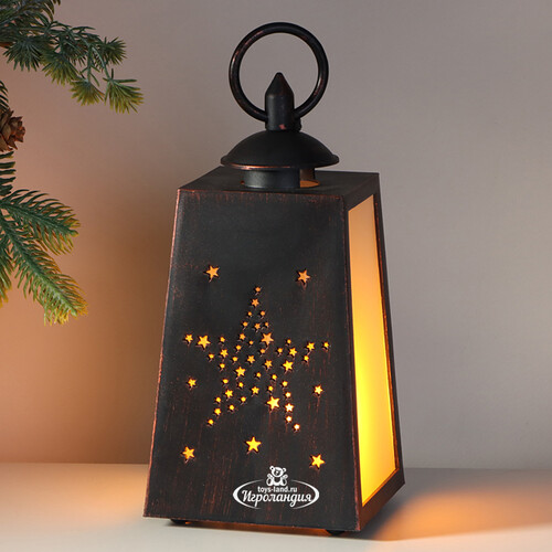 Декоративный фонарь с имитацией пламени Звездочка 19 см, на батарейках Koopman