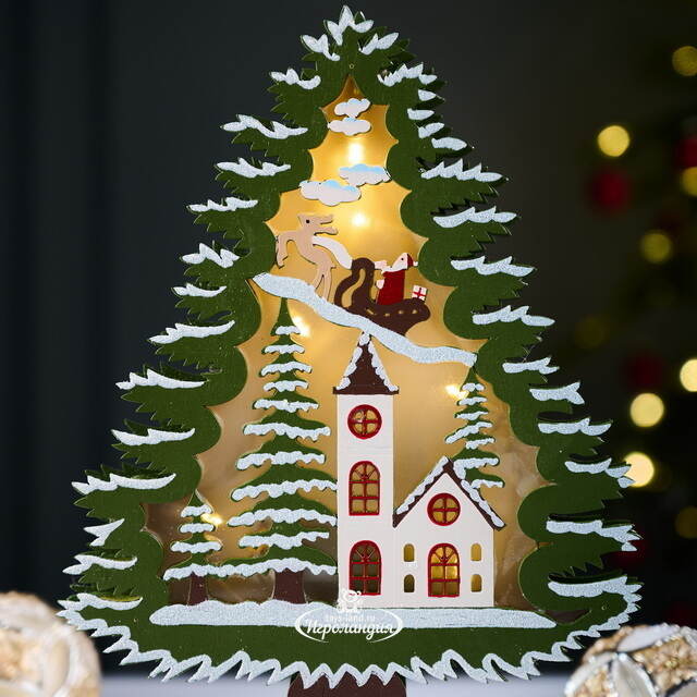 Новогодний светильник Рождество в Хельсинки 29 см, 6 LED ламп Breitner