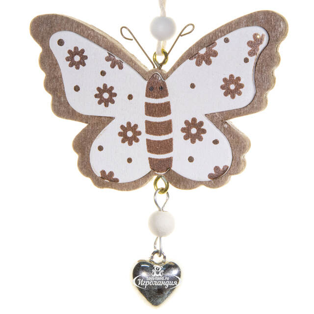 Деревянная елочная игрушка Сказочный Мотылек 9 см, подвеска Breitner