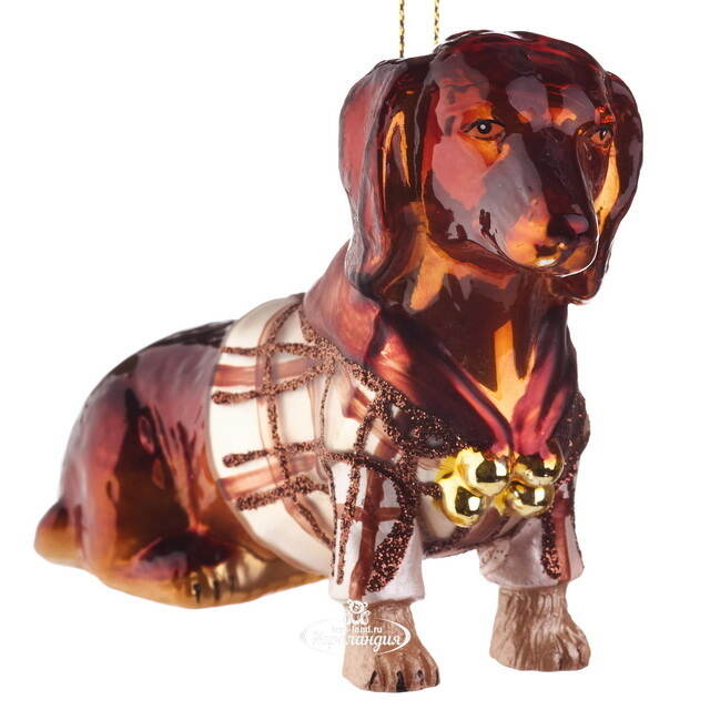 Елочная игрушка Такса с Оксфорд-стрит 12 см, стекло Goodwill