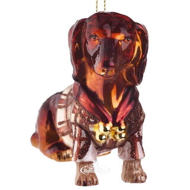 Елочная игрушка Такса с Оксфорд-стрит 12 см, стекло Goodwill