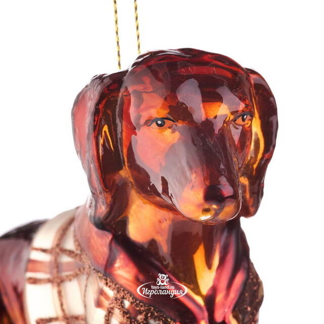 Елочная игрушка Такса с Оксфорд-стрит 12 см, стекло Goodwill