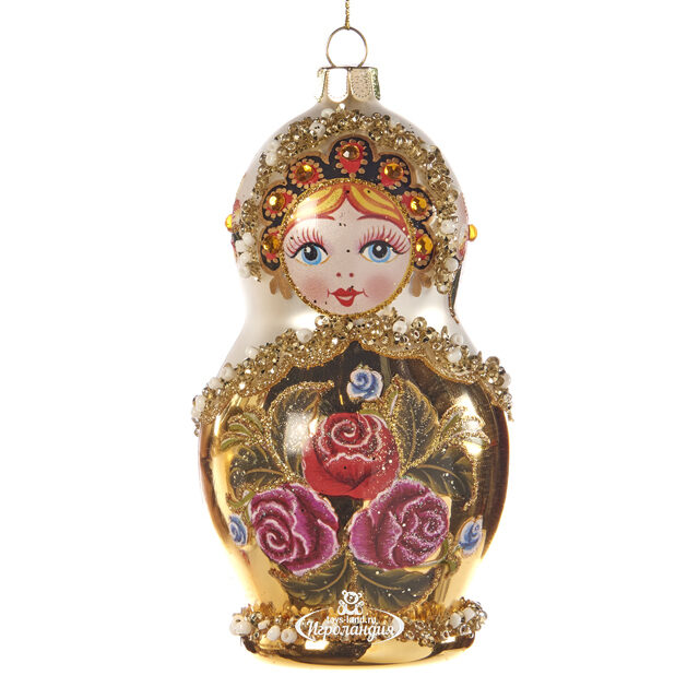 Стеклянная елочная игрушка Матрешка Велеслава - Russian Doll 12 см Goodwill