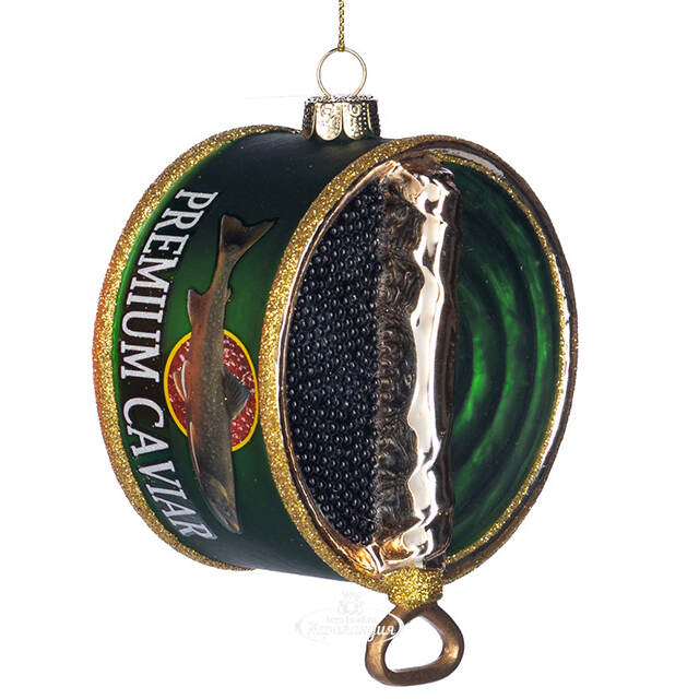 Стеклянная елочная игрушка Черная Икра Эксклюзив - Premium Caviar 11 см Goodwill
