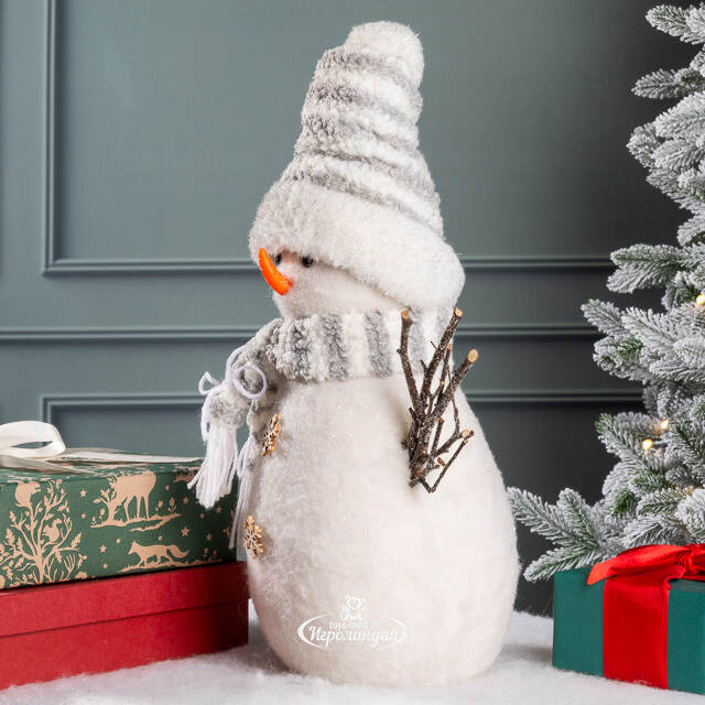 Декоративная фигура Снеговик Августин в колпачке 55*23 см Koopman