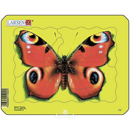 Пазл для малышей Бабочка, 5 элементов, 18*14 см LARSEN