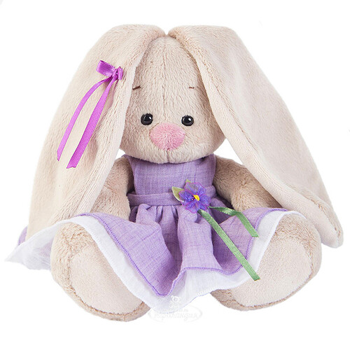 Мягкая игрушка Зайка Ми в фиолетовом платье с цветочком 15 см коллекция Малыши Budi Basa