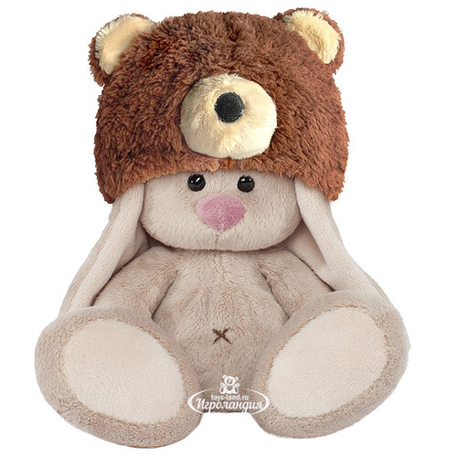 Мягкая игрушка Зайка Ми в шапке медведя 15 см коллекция Малыши Budi Basa