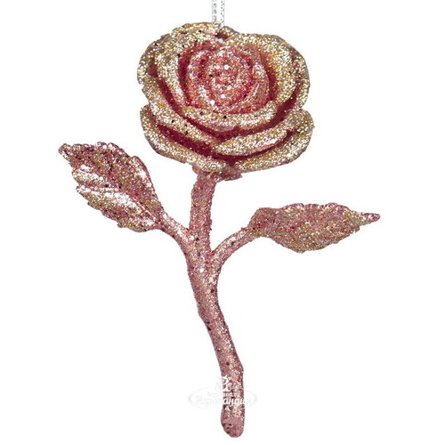 Елочная игрушка Роза - Fastnacht di Magonza 10 см розовая, подвеска Kurts Adler