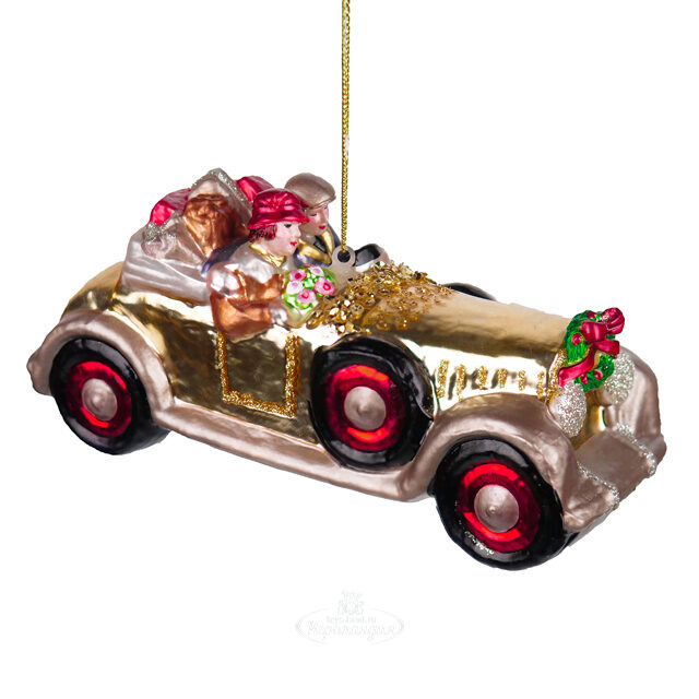 Стеклянная елочная игрушка Ретро-автомобиль Horch 14 см, подвеска Kurts Adler (Куртс Адлер)