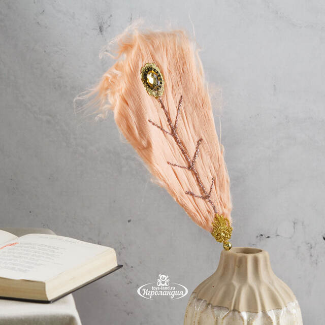 Декоративное Перо птицы южной Пальмиры со стразой 50 см Due Esse Christmas