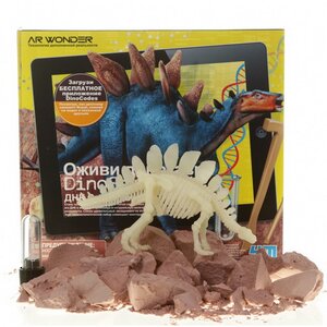 Набор для раскопок Оживи Динозавра - ДНК Стегозавра с дополненной реальностью 4M фото 2