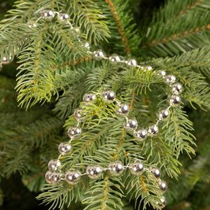 Бусы на елку Горошек XL 14 мм*5 м серебряные, пластиковые Kaemingk фото 4