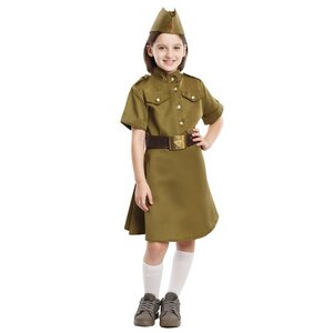Детская военная форма Солдаточка ВОВ люкс, рост 152-164 см, размер 40-42